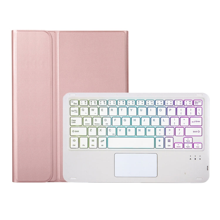 For Samsung Galaxy Tab S6 Lite A610B-AS Lambskin Texture Backlight Bluetooth Keyboard Leather Tablet Case(Rose Gold) - Samsung Keyboard by PMC TechLife | Online Shopping South Africa | PMC TechLife