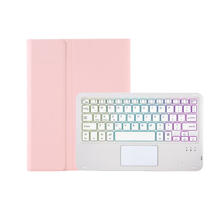 For Samsung Galaxy Tab S8 / S7 A700B-AS Candy Color Backlight Bluetooth Keyboard Leather Tablet Case(Pink) - Samsung Keyboard by PMC TechLife | Online Shopping South Africa | PMC TechLife
