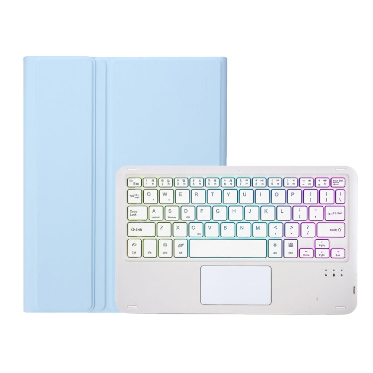 For Samsung Galaxy Tab A8 10.5 (2021) A08B-AS Candy Color Backlight Bluetooth Keyboard Leather Tablet Case(White Ice) - Samsung Keyboard by PMC TechLife | Online Shopping South Africa | PMC TechLife