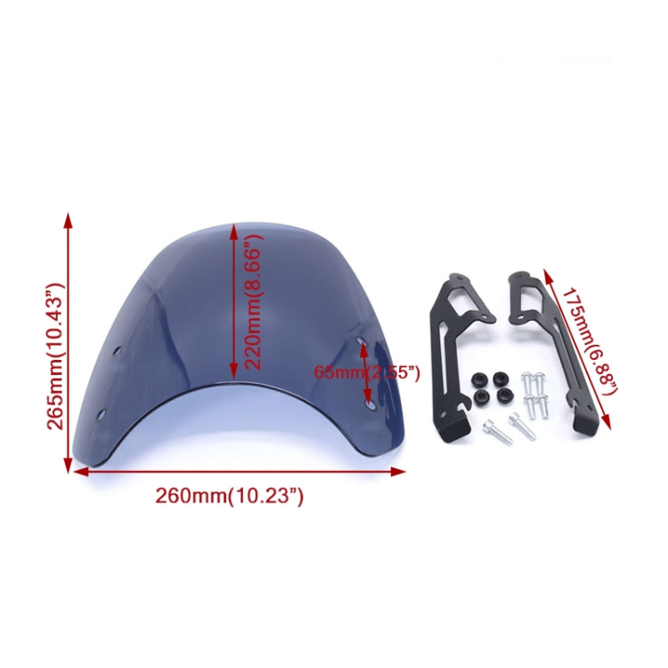 XRL-DF-7654 Motorcycle Headlight Retro Windshield for DUCATI(Transparent Smoked) - Others by PMC TechLife | Online Shopping South Africa | PMC TechLife | Buy Now Pay Later Mobicred