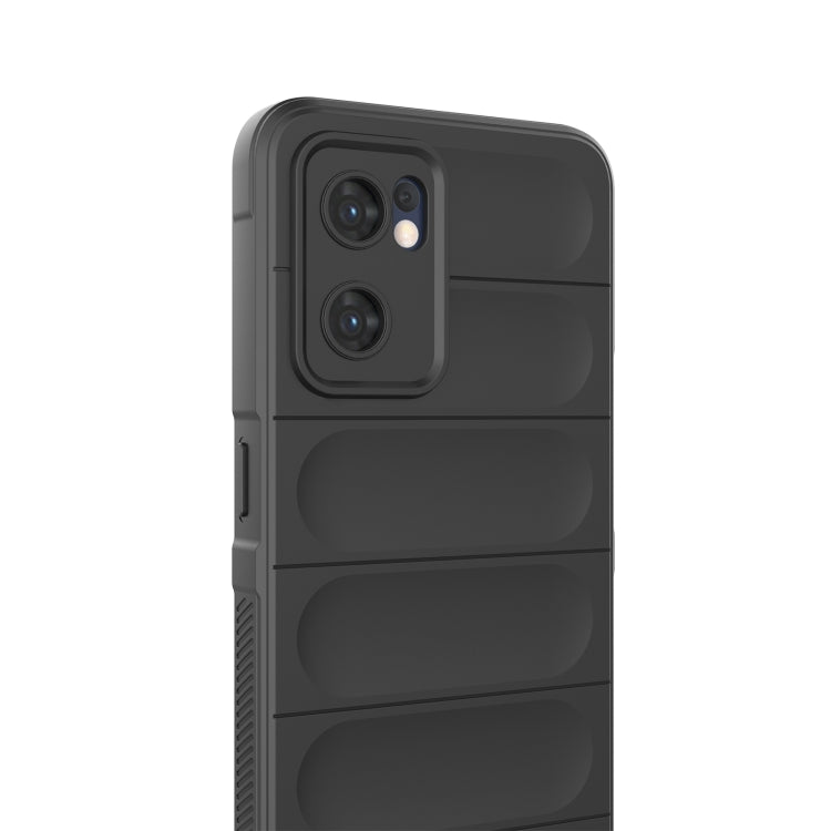 For OPPO Reno7 5G Global / Find X5 Lite Magic Shield TPU + Flannel Phone Case(Dark Blue) - OPPO Cases by PMC TechLife | Online Shopping South Africa | PMC TechLife | Buy Now Pay Later Mobicred