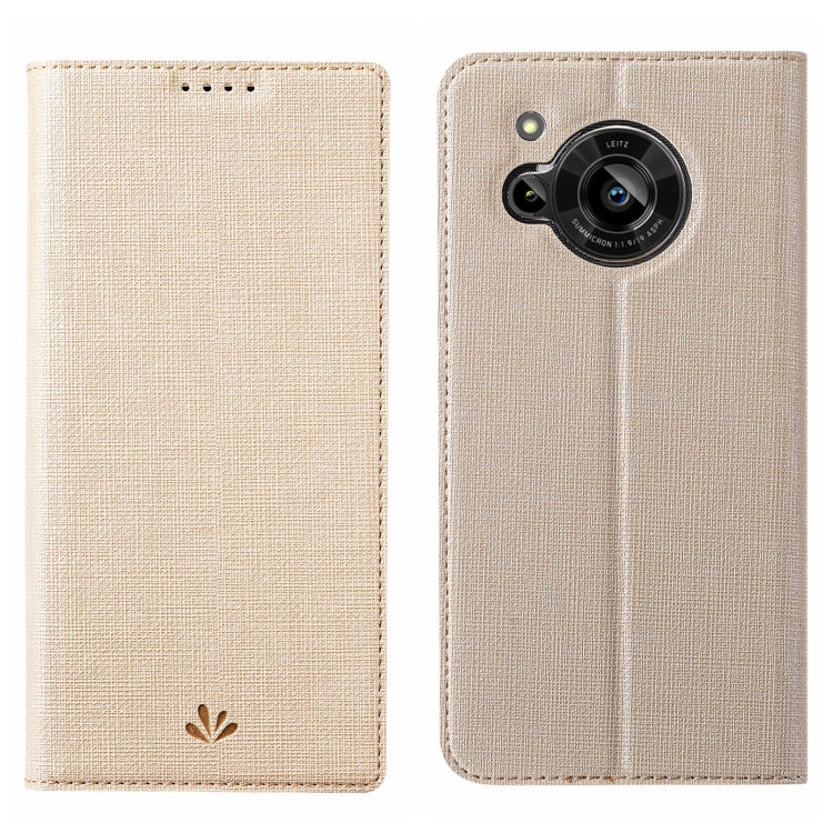 For Sharp Aquos R7 ViLi DMX Series Shockproof TPU + PU Leather Magnetic Attraction Horizontal Flip Case(Gold) - free shipping - PMC Jewellery - Order now!
