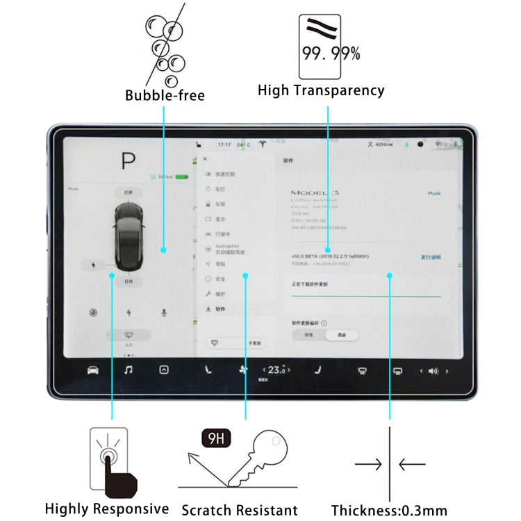 Car Navigator Protective Film Tempered Glass Film For Tesla 15.6 - Accessories & Parts by PMC TechLife | Online Shopping South Africa | PMC TechLife | Buy Now Pay Later Mobicred