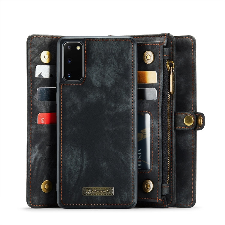 For Galaxy S20 CaseMe Detachable Multifunctional Horizontal Flip Leather Case, with Card Slot & Holder & Zipper Wallet & Photo Frame(Black) - Galaxy Phone Cases by CaseMe | Online Shopping South Africa | PMC Jewellery | Buy Now Pay Later Mobicred