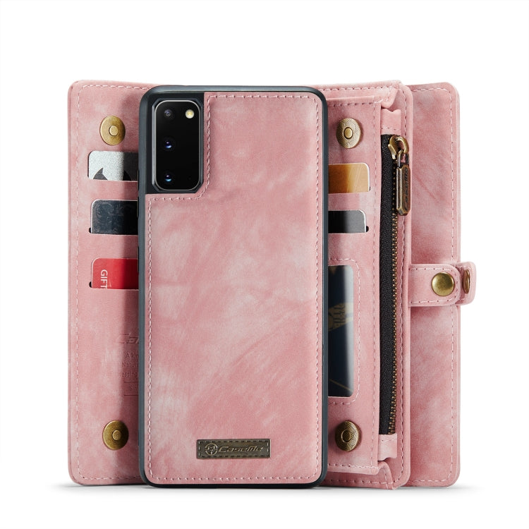 For Samsung Galaxy S20 CaseMe Detachable Multifunctional Horizontal Flip Leather Case, with Card Slot & Holder & Zipper Wallet & Photo Frame (Pink) - free shipping - PMC Jewellery - Order now!