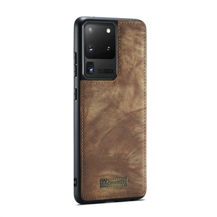 For Galaxy S20 Plus CaseMe Detachable Multifunctional Horizontal Flip Leather Case, with Card Slot & Holder & Zipper Wallet & Photo Frame(Brown) - Galaxy Phone Cases by CaseMe | Online Shopping South Africa | PMC Jewellery | Buy Now Pay Later Mobicred