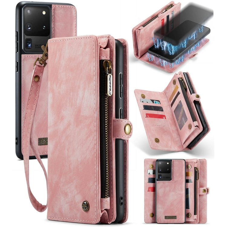 For Samsung Galaxy S20 Plus CaseMe Detachable Multifunctional Horizontal Flip Leather Case, with Card Slot & Holder & Zipper Wallet & Photo Frame (Pink) - free shipping - PMC Jewellery - Order now!
