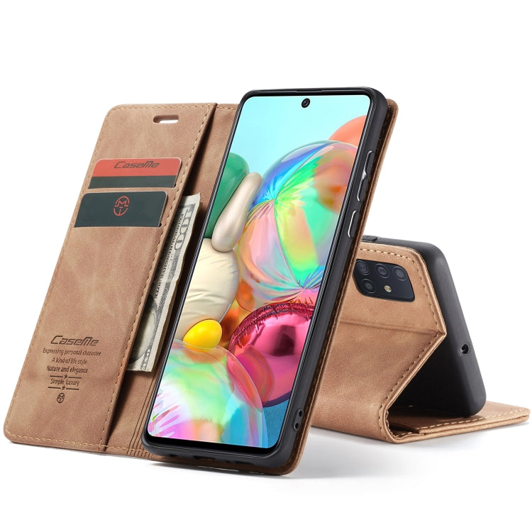 For Galaxy A71 CaseMe Multifunctional Horizontal Flip Leather Case, with Card Slot & Holder & Wallet(Brown) - free shipping - PMC Jewellery - Order now!