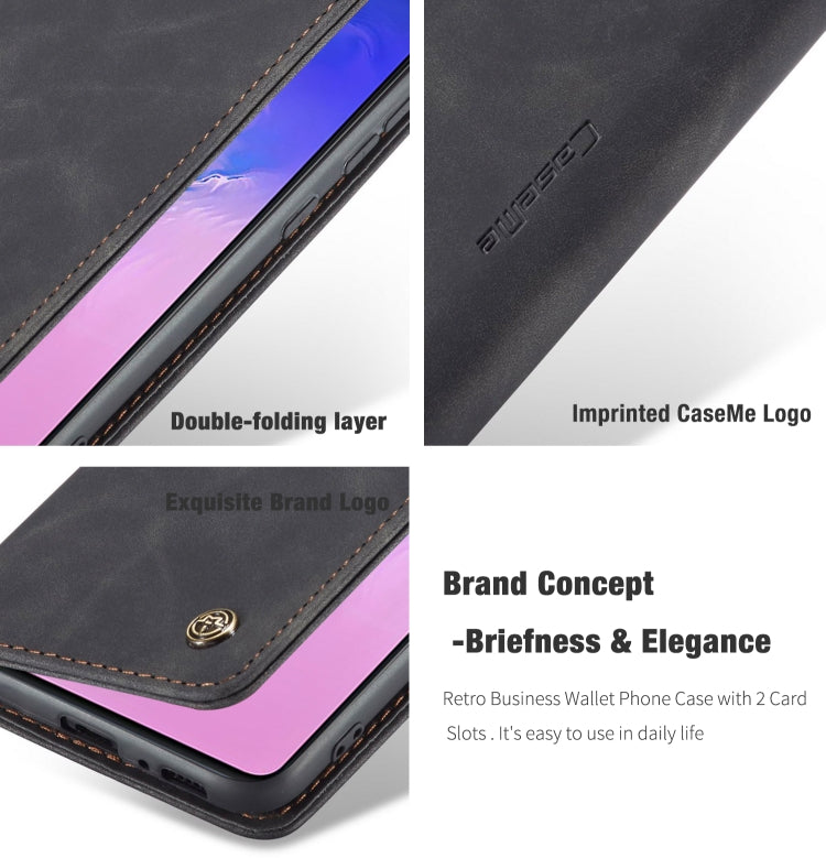 For Galaxy A91 / S10 Lite CaseMe Multifunctional Horizontal Flip Leather Case, with Card Slot & Holder & Wallet(Black) - Galaxy Phone Cases by CaseMe | Online Shopping South Africa | PMC Jewellery | Buy Now Pay Later Mobicred