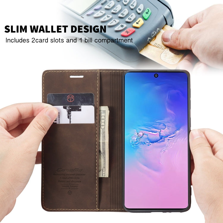 For Galaxy A91 / S10 Lite CaseMe Multifunctional Horizontal Flip Leather Case, with Card Slot & Holder & Wallet(Coffee) - Galaxy Phone Cases by CaseMe | Online Shopping South Africa | PMC Jewellery | Buy Now Pay Later Mobicred