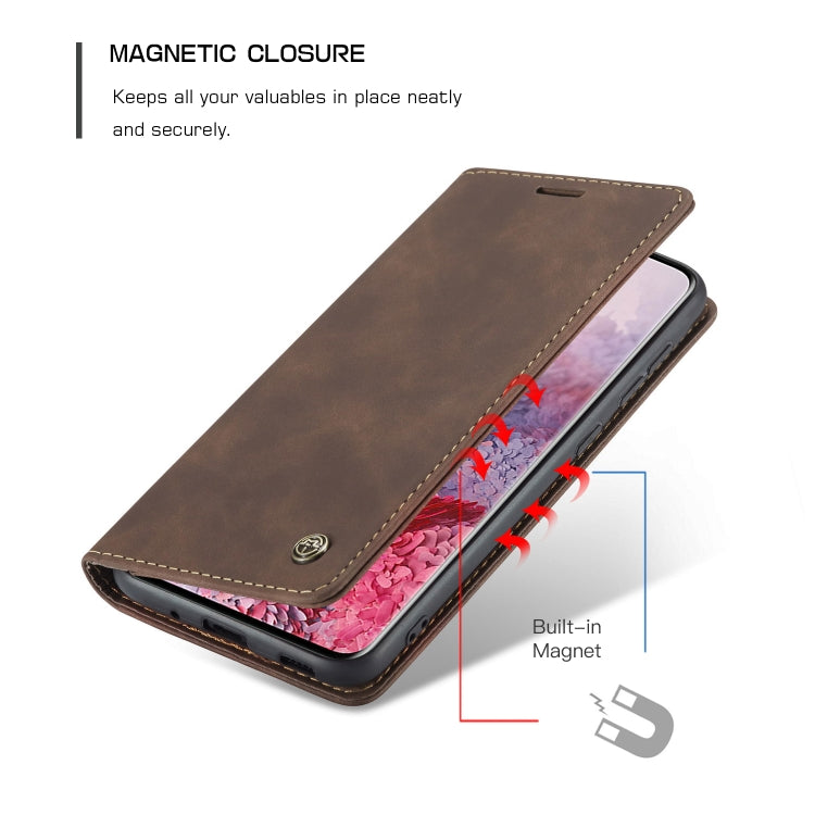 For Galaxy S20 CaseMe Multifunctional Horizontal Flip Leather Case, with Card Slot & Holder & Wallet(Coffee) - free shipping - PMC TechLife - Order now!