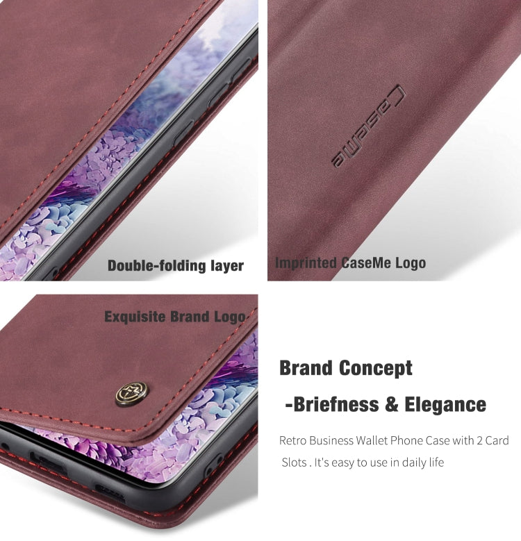 For Galaxy S20 Ultra CaseMe Multifunctional Horizontal Flip Leather Case, with Card Slot & Holder & Wallet(Wine Red) - Galaxy Phone Cases by CaseMe | Online Shopping South Africa | PMC Jewellery | Buy Now Pay Later Mobicred