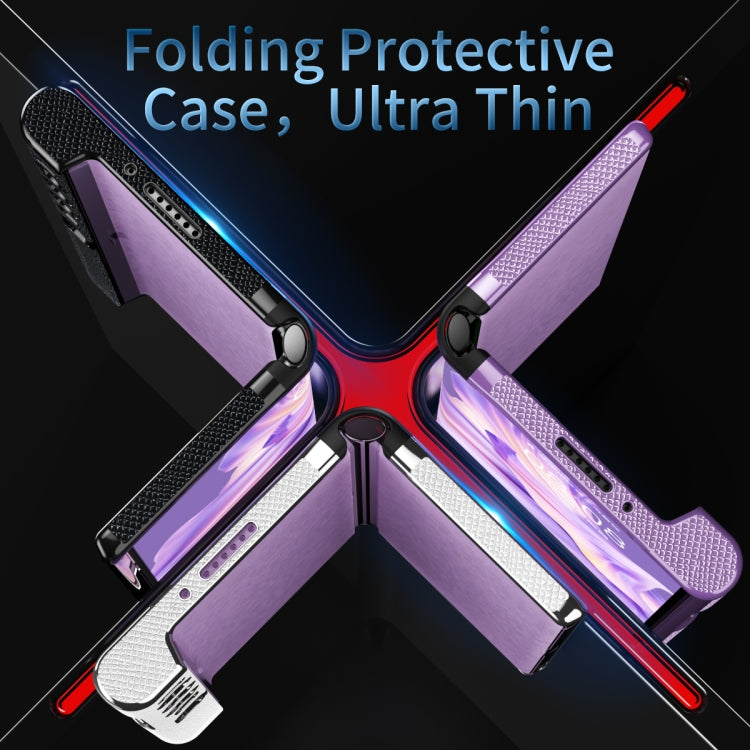 For Huawei Mate Xs 2 Ultra-thin Frame Paste Leather Shockproof Phone Case(Purple) - Huawei Cases by PMC TechLife | Online Shopping South Africa | PMC TechLife | Buy Now Pay Later Mobicred