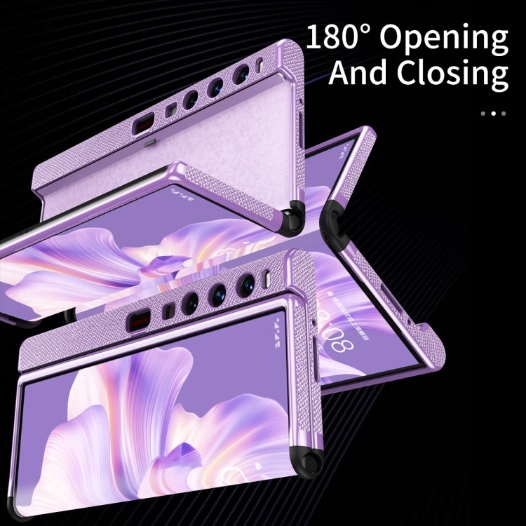 For Huawei Mate Xs 2 Ultra-thin Frame Paste Leather Shockproof Phone Case(Purple) - Huawei Cases by PMC TechLife | Online Shopping South Africa | PMC TechLife | Buy Now Pay Later Mobicred