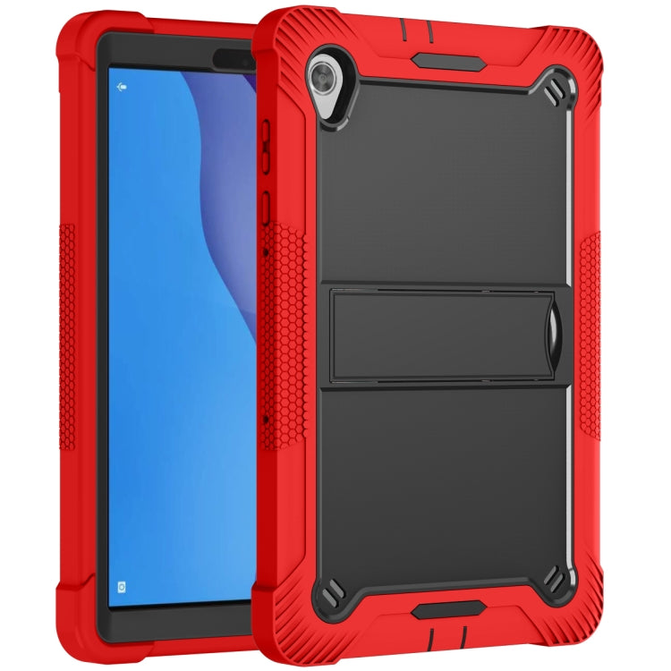 For Lenovo Tab M10 HD Silicone + PC Holder Shockproof Tablet Case(Red+Black) - Lenovo by PMC TechLife | Online Shopping South Africa | PMC TechLife | Buy Now Pay Later Mobicred