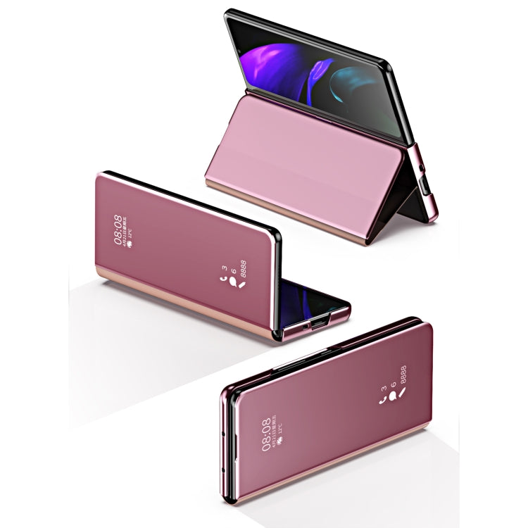 For Samsung Galaxy Z Fold3 Accurate Hole Horizontal Flip Mirror Shockproof Phone Case(Blue) - Galaxy Phone Cases by PMC TechLife | Online Shopping South Africa | PMC TechLife | Buy Now Pay Later Mobicred