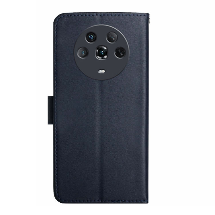 For Honor Magic4 Genuine Leather Fingerprint-proof Horizontal Flip Phone Case(Blue) - Honor Cases by PMC TechLife | Online Shopping South Africa | PMC TechLife | Buy Now Pay Later Mobicred