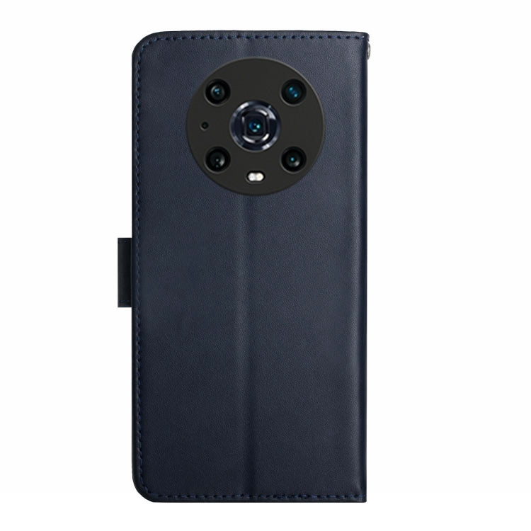 For Honor Magic4 Pro Genuine Leather Fingerprint-proof Horizontal Flip Phone Case(Blue) - Honor Cases by PMC TechLife | Online Shopping South Africa | PMC TechLife | Buy Now Pay Later Mobicred