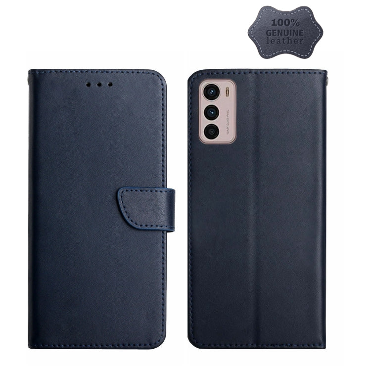 For Motorola Moto G42 Genuine Leather Fingerprint-proof Horizontal Flip Phone Case(Blue) - free shipping - PMC TechLife - Order now!