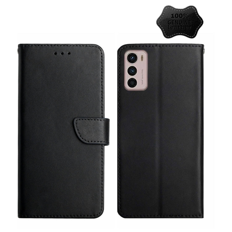 For Motorola Moto G42 Genuine Leather Fingerprint-proof Horizontal Flip Phone Case(Black) - Motorola Cases by PMC TechLife | Online Shopping South Africa | PMC TechLife | Buy Now Pay Later Mobicred