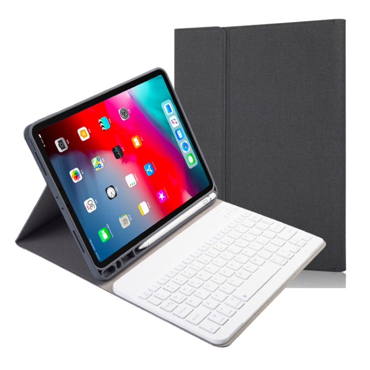 RK11 Cloth Texture Detachable Magnetic Bluetooth Keyboard Horizontal Flip Leather Tablet Case for iPad Pro 11 2020 / 2018 with Holder & Pen Slot(Black) - For iPad Pro by PMC TechLife | Online Shopping South Africa | PMC TechLife | Buy Now Pay Later Mobicred
