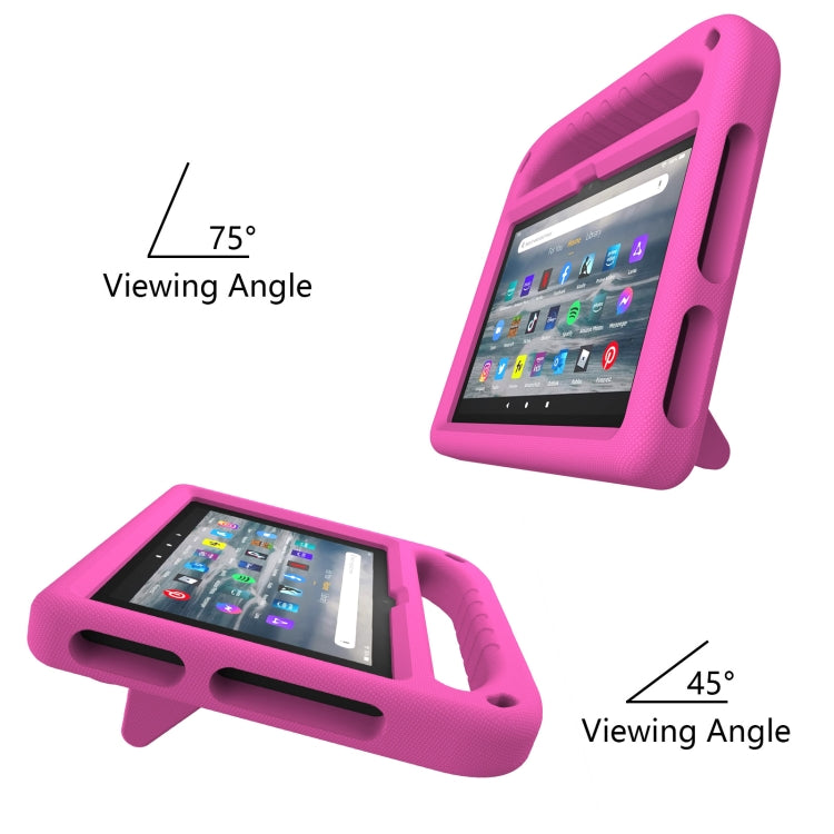 For Amazon Fire 7 2022 Handle EVA Shockproof Tablet Case with Triangle Holder(Rose Red) - Amazon by PMC TechLife | Online Shopping South Africa | PMC TechLife | Buy Now Pay Later Mobicred