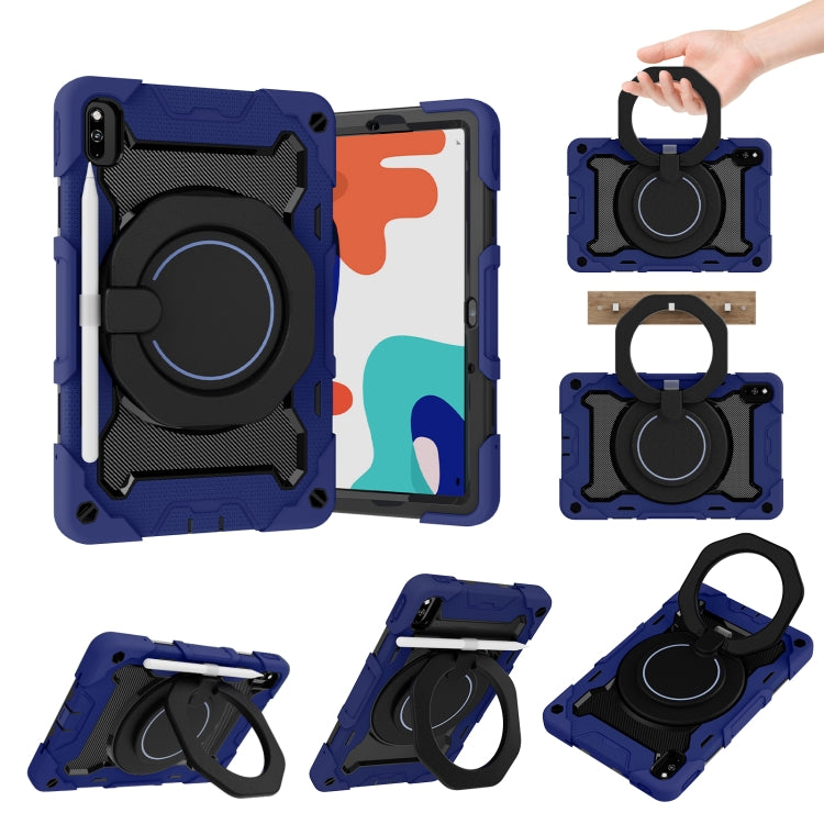 For Huawei MatePad 10.4 Armor Contrast Color Silicone + PC Tablet Case(Navy Blue) - Huawei by PMC TechLife | Online Shopping South Africa | PMC TechLife | Buy Now Pay Later Mobicred
