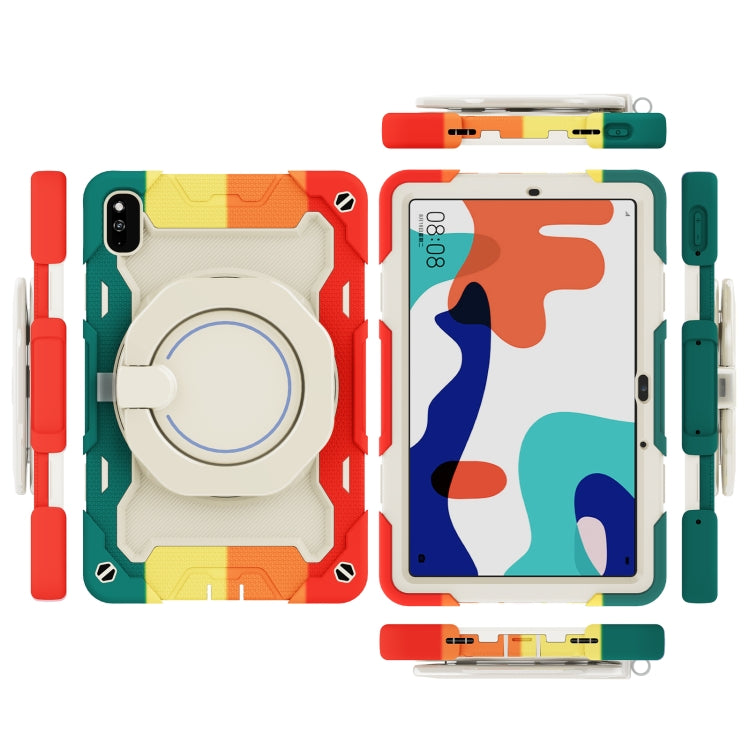 For Huawei MatePad 10.4 Armor Contrast Color Silicone + PC Tablet Case(Colorful Red) - Huawei by PMC TechLife | Online Shopping South Africa | PMC TechLife | Buy Now Pay Later Mobicred