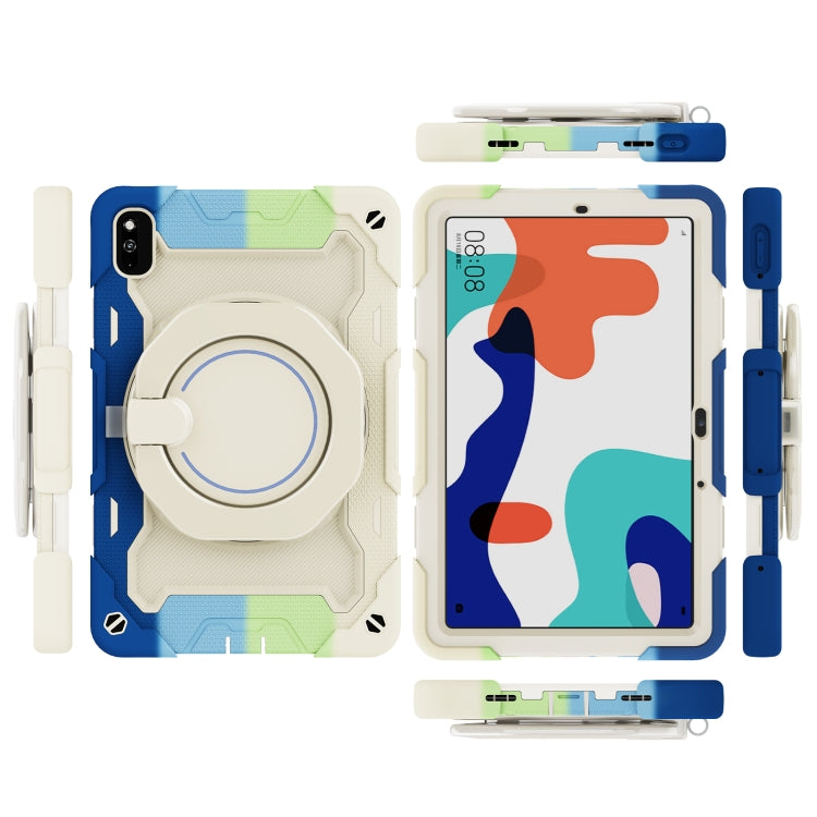 For Huawei MatePad 10.4 Armor Contrast Color Silicone + PC Tablet Case(Colorful Blue) - Huawei by PMC TechLife | Online Shopping South Africa | PMC TechLife | Buy Now Pay Later Mobicred