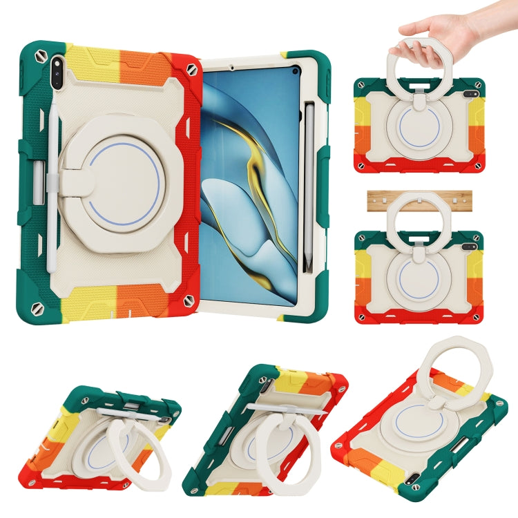 For Huawei Matepad Pro 10.8 Armor Contrast Color Silicone + PC Tablet Case(Colorful Red) - Huawei by PMC TechLife | Online Shopping South Africa | PMC TechLife | Buy Now Pay Later Mobicred