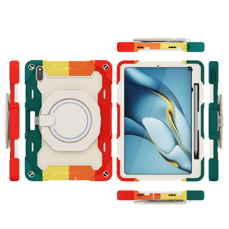For Huawei Matepad Pro 10.8 Armor Contrast Color Silicone + PC Tablet Case(Colorful Red) - Huawei by PMC TechLife | Online Shopping South Africa | PMC TechLife | Buy Now Pay Later Mobicred