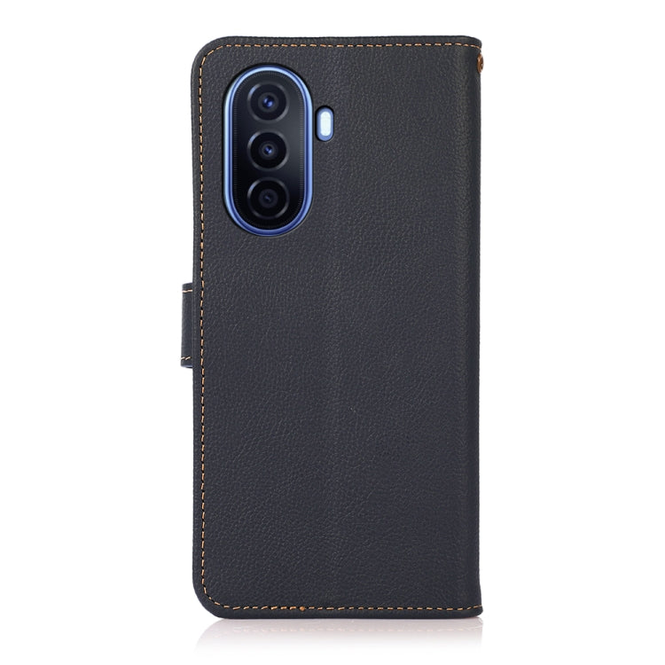 For Huawei nova Y70 Plus KHAZNEH Custer Genuine Leather RFID Phone Case(Blue) - Huawei Cases by PMC TechLife | Online Shopping South Africa | PMC TechLife | Buy Now Pay Later Mobicred