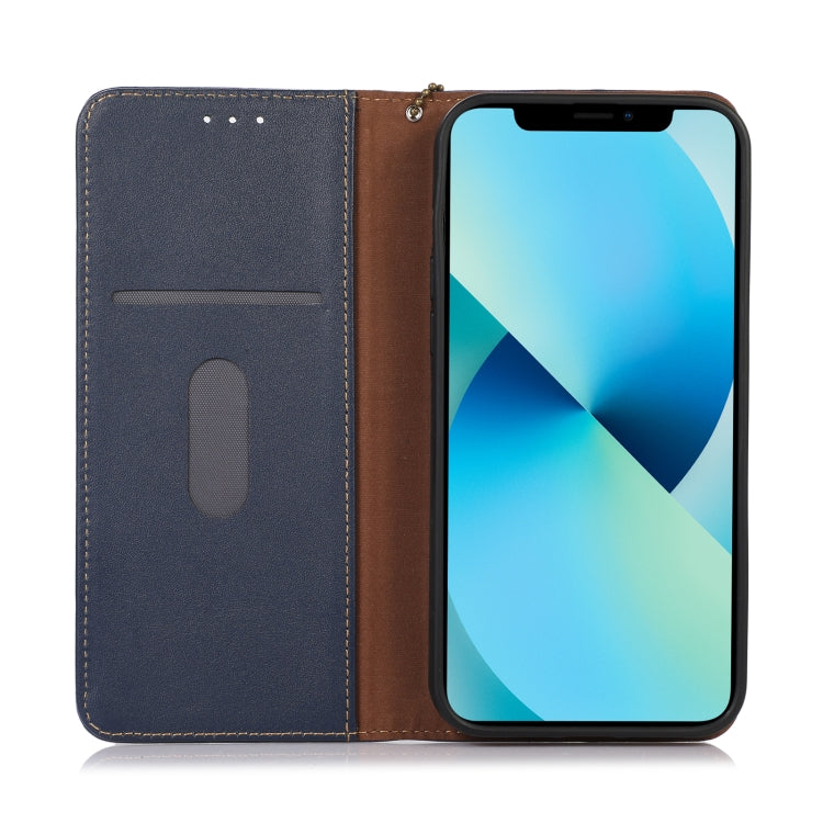 For Huawei Enjoy 50 CN / nova Y70 Plus / Y70 4G CN KHAZNEH Nappa Top Layer Cowhide Leather Phone Case(Blue) - Huawei Cases by PMC TechLife | Online Shopping South Africa | PMC TechLife | Buy Now Pay Later Mobicred