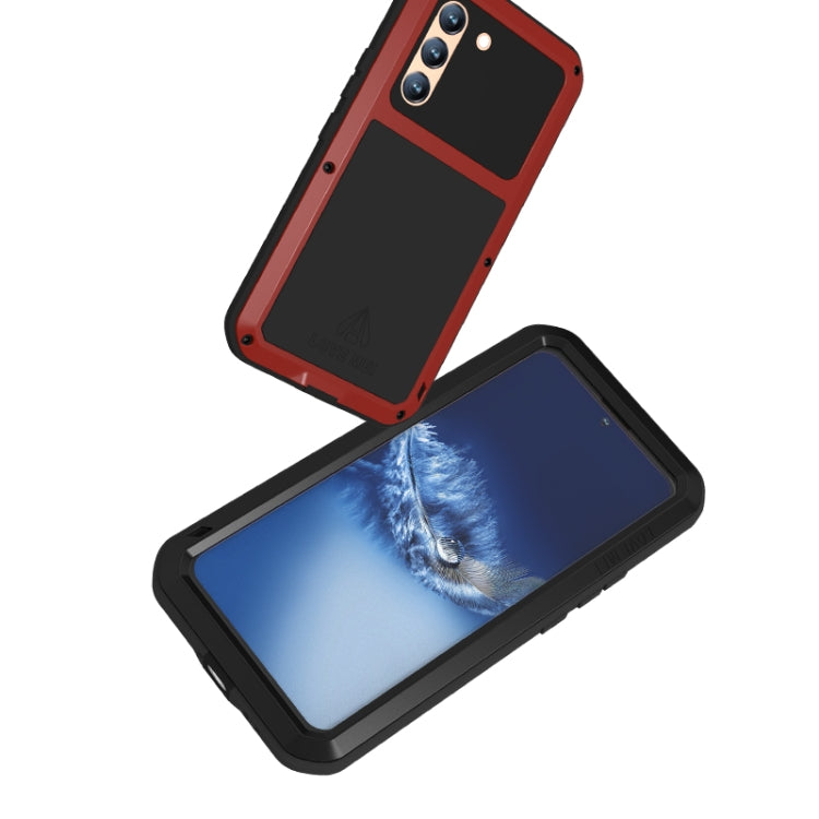 For Samsung Galaxy S22+ LOVE MEI Metal Shockproof Waterproof Dustproof Protective Phone Case with Glass(Black) - Galaxy S22+ 5G Cases by LOVE MEI | Online Shopping South Africa | PMC TechLife | Buy Now Pay Later Mobicred
