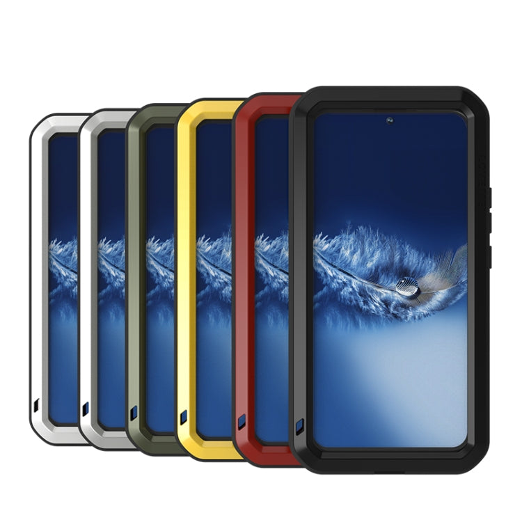 For Samsung Galaxy S22+ LOVE MEI Metal Shockproof Waterproof Dustproof Protective Phone Case with Glass(Black) - Galaxy S22+ 5G Cases by LOVE MEI | Online Shopping South Africa | PMC TechLife | Buy Now Pay Later Mobicred