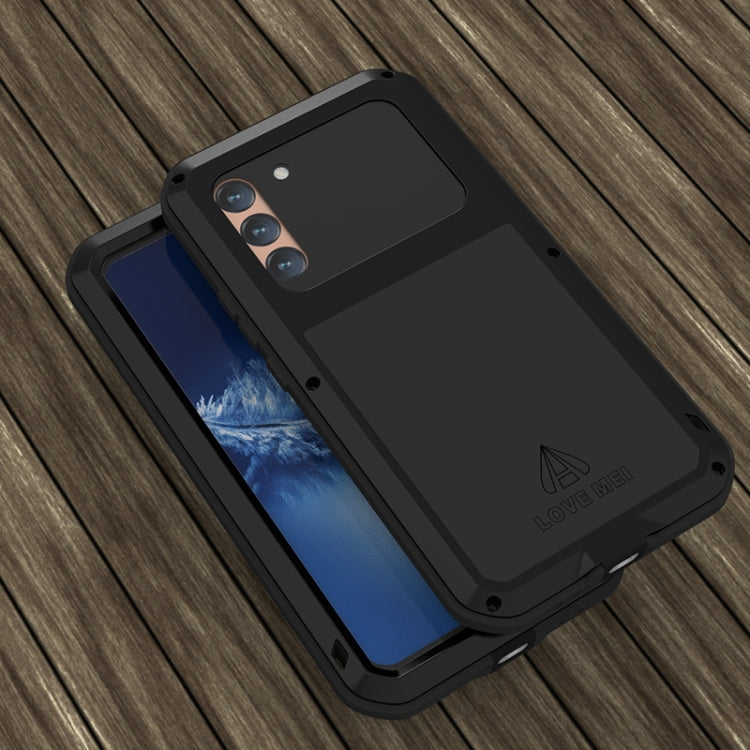 For Samsung Galaxy S22+ LOVE MEI Metal Shockproof Waterproof Dustproof Protective Phone Case with Glass(Black) - Galaxy S22+ 5G Cases by LOVE MEI | Online Shopping South Africa | PMC TechLife | Buy Now Pay Later Mobicred