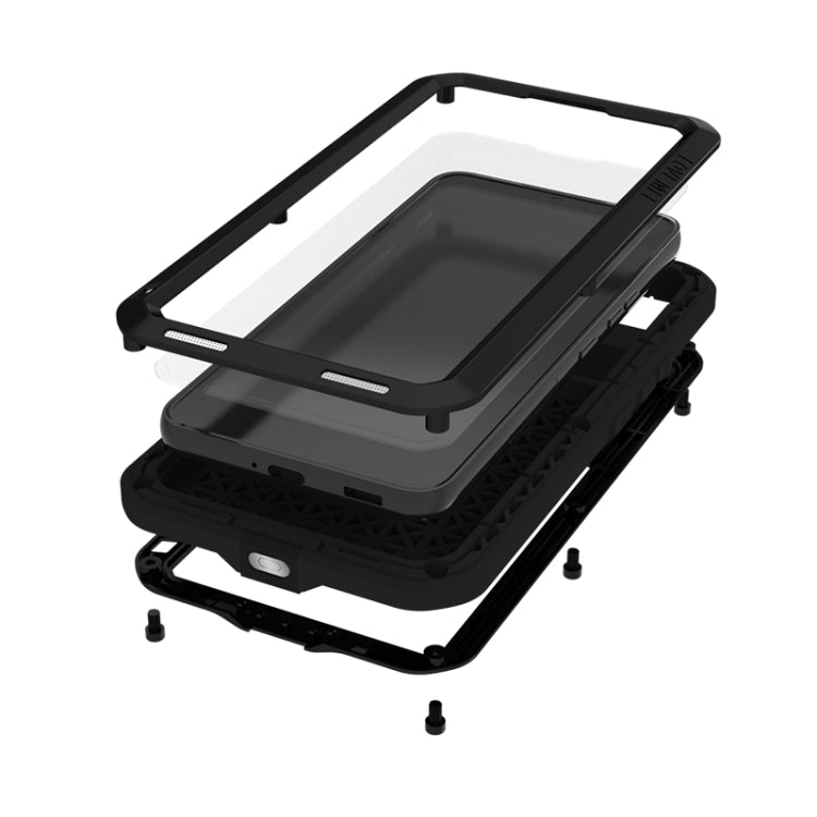 For Samsung Galaxy S22+ LOVE MEI Metal Shockproof Waterproof Dustproof Protective Phone Case with Glass(Silver) - Galaxy S22+ 5G Cases by LOVE MEI | Online Shopping South Africa | PMC TechLife | Buy Now Pay Later Mobicred