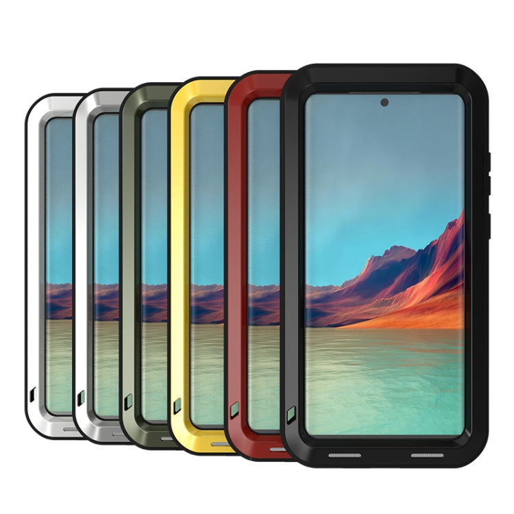 For Samsung Galaxy S22 Ultra 5G LOVE MEI Metal Shockproof Waterproof Dustproof Protective Phone Case(Yellow) - free shipping - PMC TechLife - Order now!