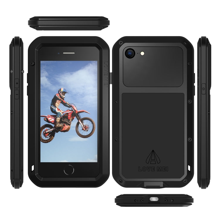 For iPhone SE 2022 / SE 2020 / 8 / 7 LOVE MEI Metal Shockproof Life Waterproof Dustproof Protective Phone Case with Glass (Army Green) - iPhone SE 2022 / 2020 / 8 / 7 Cases by LOVE MEI | Online Shopping South Africa | PMC TechLife | Buy Now Pay Later Mobicred