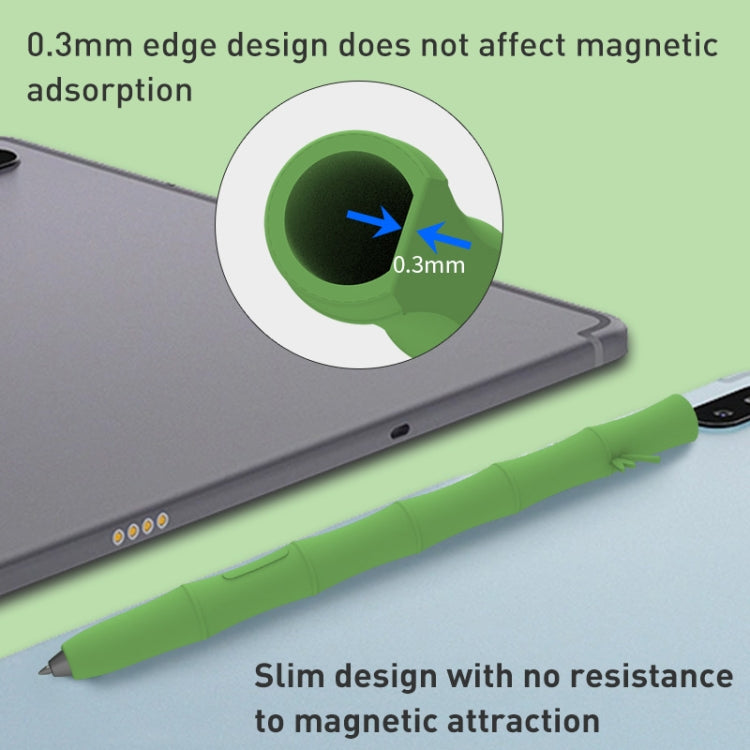 For Samsung Galaxy Tab S6 Lite LOVE MEI Bamboo Liquid Silicone Gel Stylus Pen Protective Case(Light Green) - Pencil Accessories by LOVE MEI | Online Shopping South Africa | PMC TechLife | Buy Now Pay Later Mobicred