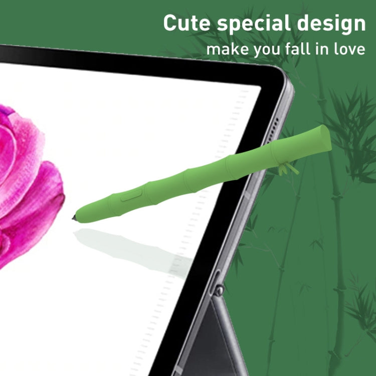 For Samsung Galaxy Tab S7/S7+/S8/S8+ LOVE MEI Bamboo Liquid Silicone Gel Stylus Pen Protective Case(Dark Green) - Pencil Accessories by LOVE MEI | Online Shopping South Africa | PMC TechLife | Buy Now Pay Later Mobicred