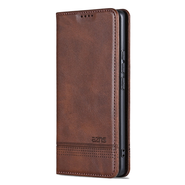 For vivo X100 AZNS Magnetic Calf Texture Leather Phone Case(Dark Brown) - free shipping - PMC Jewellery - Order now!