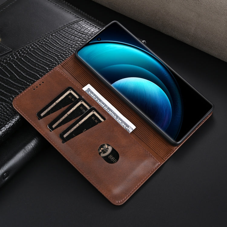 For vivo X100 AZNS Magnetic Calf Texture Leather Phone Case(Dark Brown) - free shipping - PMC Jewellery - Order now!