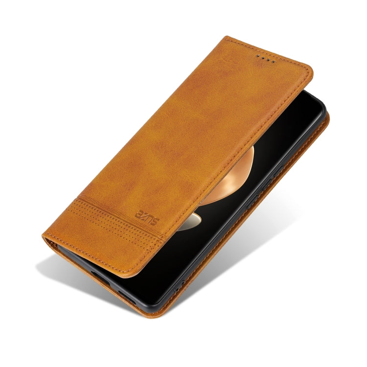 For vivo X100 Ultra AZNS Magnetic Calf Texture Leather Phone Case(Light Brown) - free shipping - PMC Jewellery - Order now!