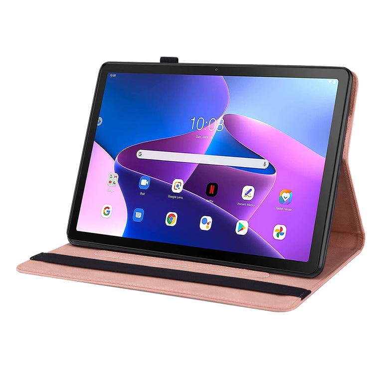 For Lenovo Tab M10 10.1 3rd Gen Butterfly Flower Embossed Leather Tablet Case(Rose Gold) - Lenovo by PMC TechLife | Online Shopping South Africa | PMC TechLife | Buy Now Pay Later Mobicred