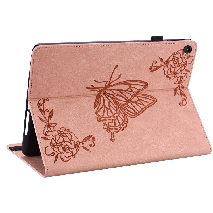 For Lenovo Tab M10 10.1 3rd Gen Butterfly Flower Embossed Leather Tablet Case(Rose Gold) - Lenovo by PMC TechLife | Online Shopping South Africa | PMC TechLife | Buy Now Pay Later Mobicred