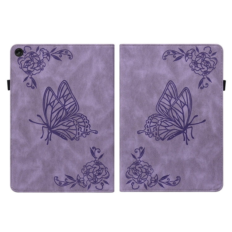 For Lenovo Tab M10 10.1 3rd Gen Butterfly Flower Embossed Leather Tablet Case(Purple) - Lenovo by PMC TechLife | Online Shopping South Africa | PMC TechLife | Buy Now Pay Later Mobicred