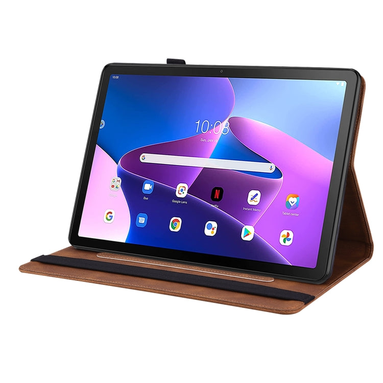 For Lenovo Tab M10 10.1 3rd Gen Butterfly Flower Embossed Leather Tablet Case(Brown) - Lenovo by PMC TechLife | Online Shopping South Africa | PMC TechLife | Buy Now Pay Later Mobicred