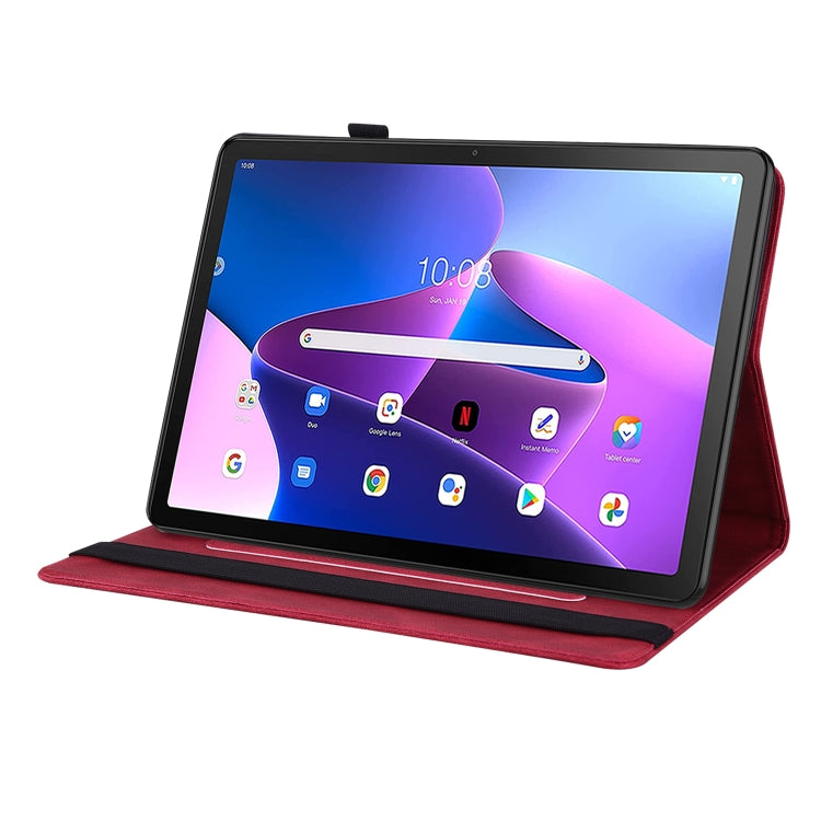 For Lenovo Tab M10 10.1 3rd Gen Butterfly Flower Embossed Leather Tablet Case(Red) - Lenovo by PMC TechLife | Online Shopping South Africa | PMC TechLife | Buy Now Pay Later Mobicred