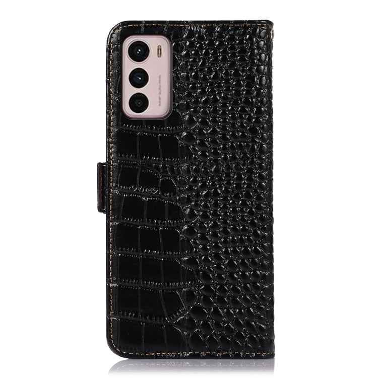 For Motorola Moto G42 Crocodile Top Layer Cowhide Leather Phone Case(Black) - Motorola Cases by PMC TechLife | Online Shopping South Africa | PMC TechLife | Buy Now Pay Later Mobicred